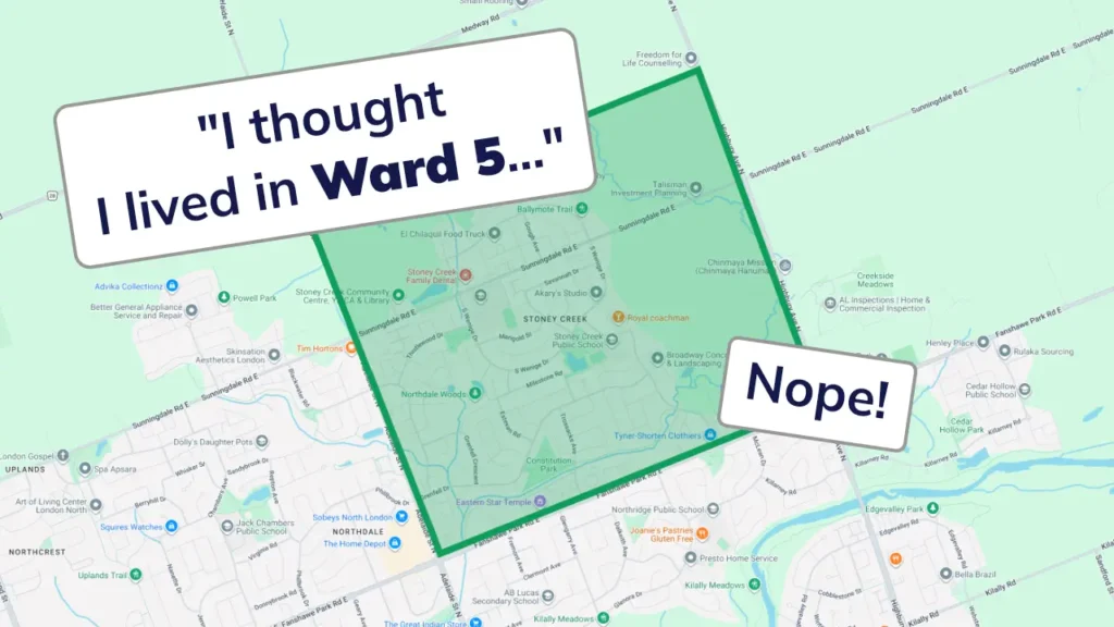 Parts of Ward 5 are now Ward 3